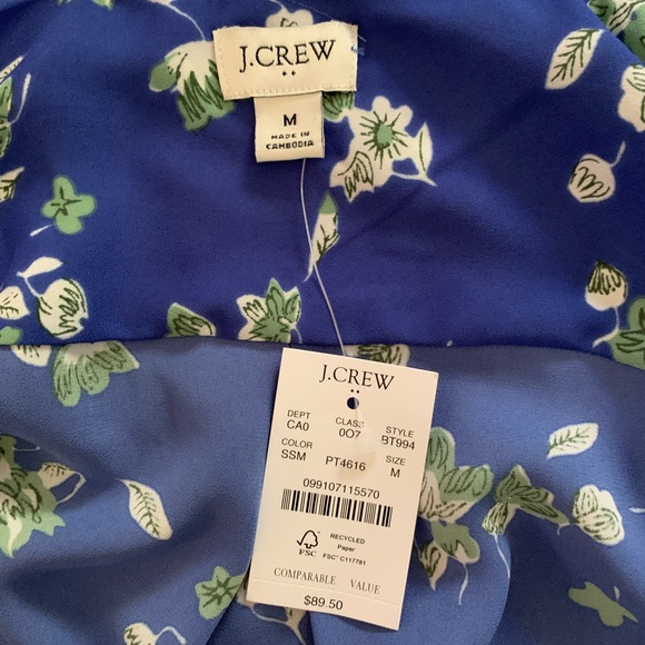 π SALE! NWT J. Crew Factory Floral Blouse with Necktie π - Picture 10 of 10